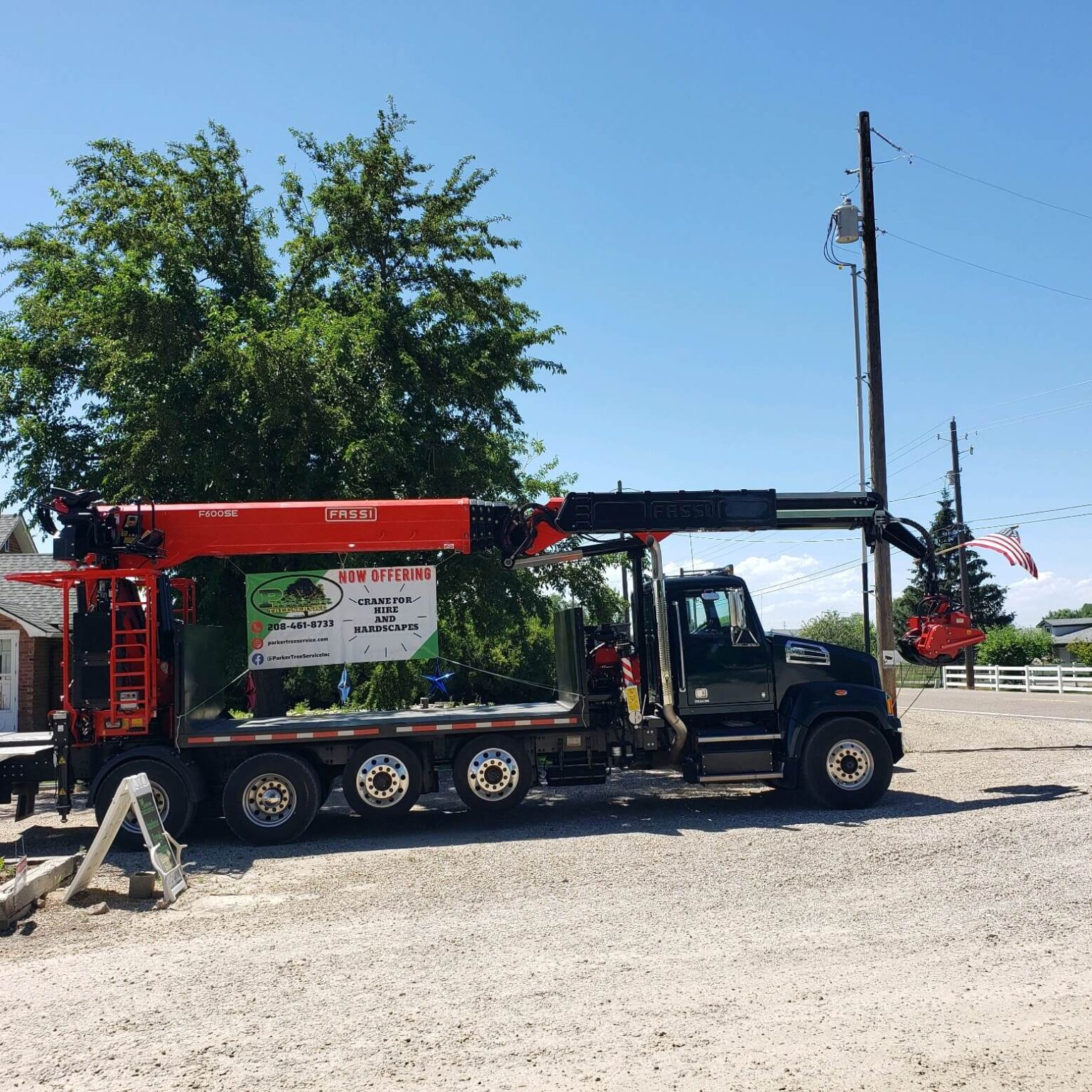 Parker Tree Service chipper truck and professional equipment